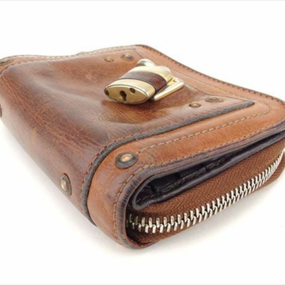 Chloe Wallet Purse Bifold Brown leather Woman unisex Authentic Used - Picture 3 of 8